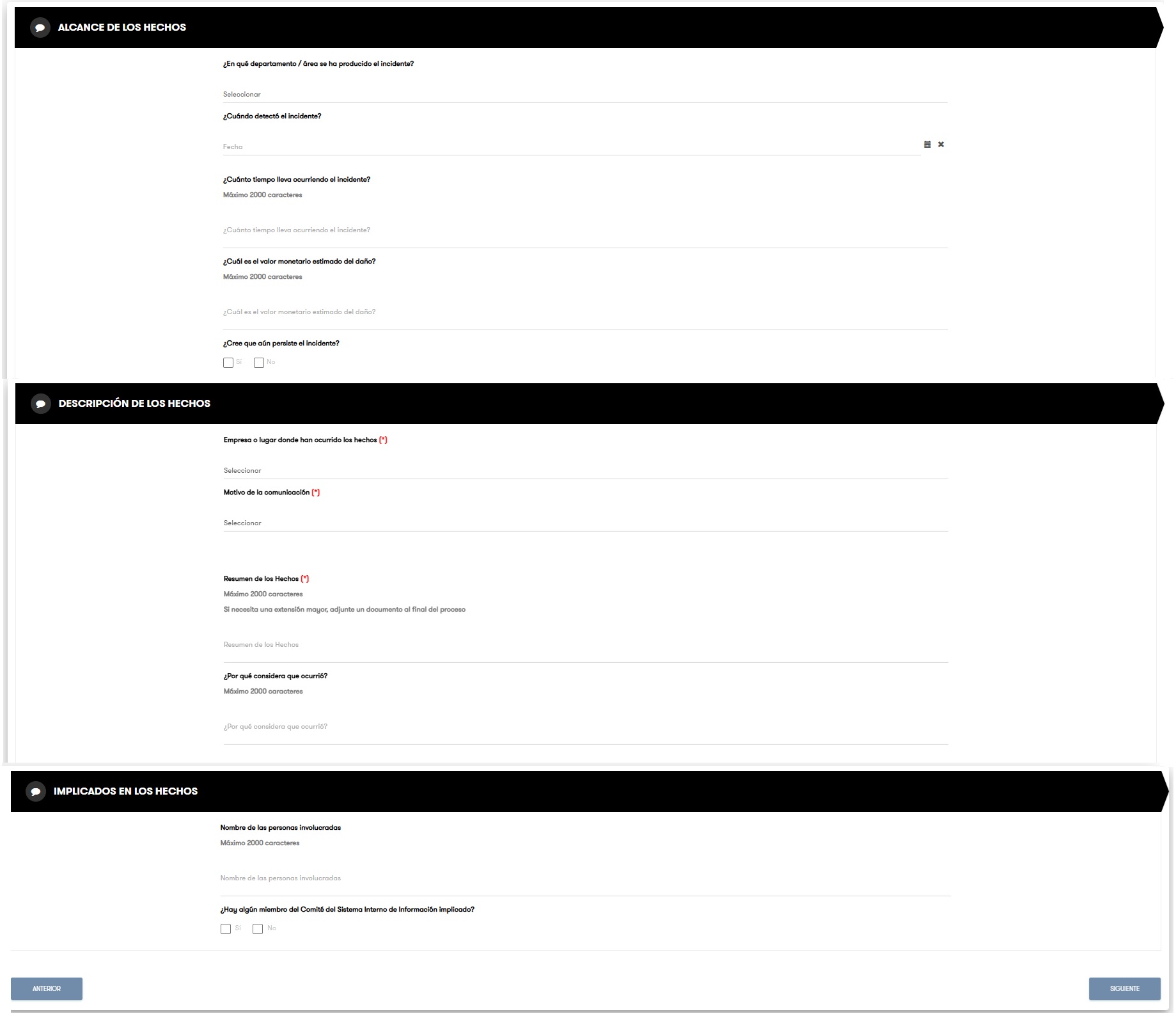 Vista 2 de Innova Ethics, gestión del expediente de denuncias